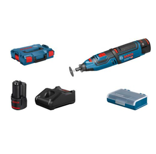 Sculă rotativă cu acumulator Bosch 06019C5001 în L-BOXX 102 cu 2 acumulatori litiu-ion de 2,0 Ah, adaptor GRO 12V-35 - ROBERT BOSCH 06019C5001  imagine