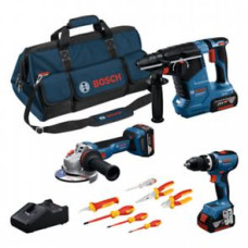 0615A5007H PRO Trusă cu 3 scule: GSB 18V-65 + GWS 18V-11 + GBH 18V-24 C + şurubelniţe şi cleşti VDE + 3 x GBA 5.0Ah + GAL 0615A5007H  imagine 27040