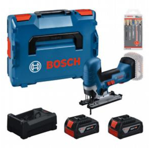 0615A500E5 Trusă de scule: GST 18V-125 S + 2x GBA 5.0Ah + GAL 12V/18V-80 + set de 15 pânze de ferăstrău vertical - ROBERT BOSCH 0615A500E5  imagine
