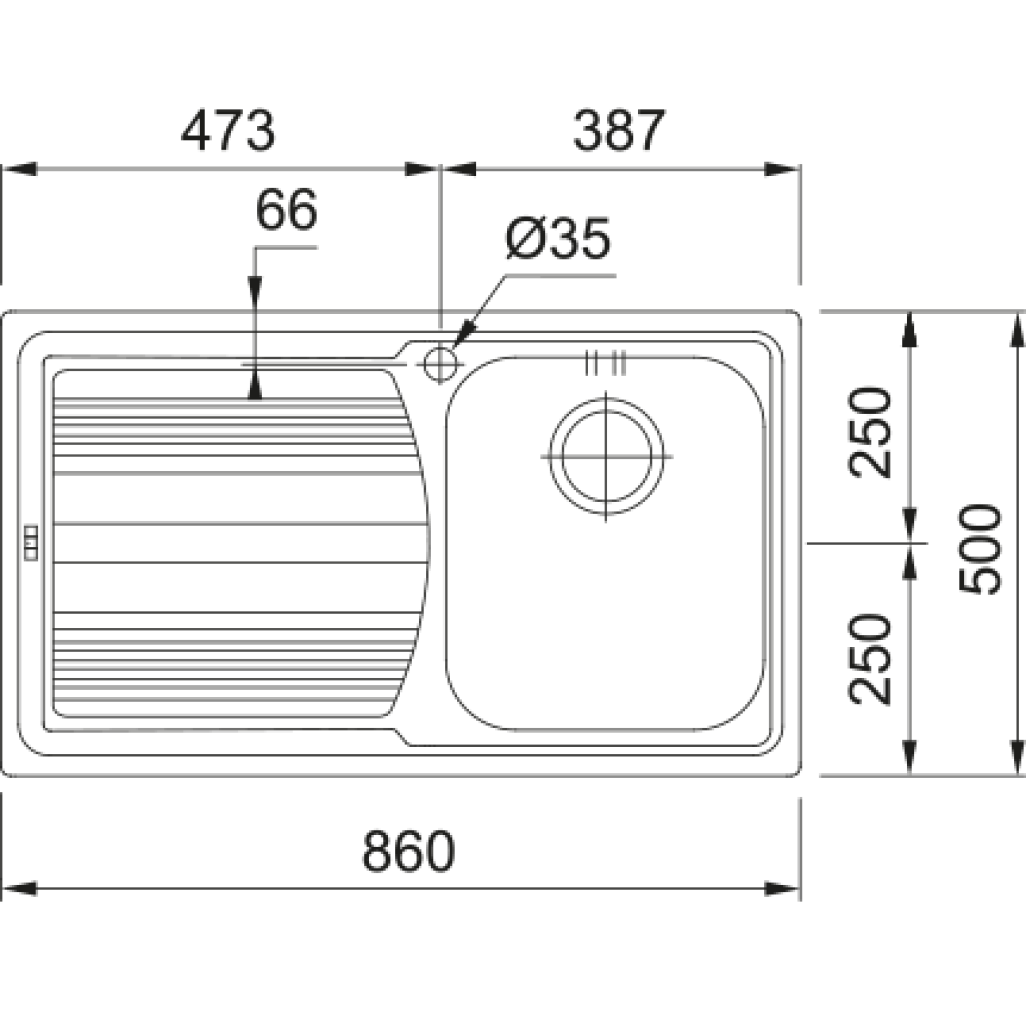101.0086.240 Chiuveta Franke Logica Line - LLL 611-L Inox Dekor picurator stanga -  Franke 101.0086.240 imagine 1