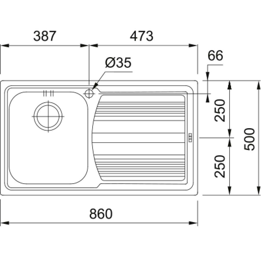 101.0152.583 Chiuveta bucatarie Franke Logica Line LLX 611-L, picurator dreapta, 860x500mm, inox lucios -  Franke 101.0152.583  imagine 1