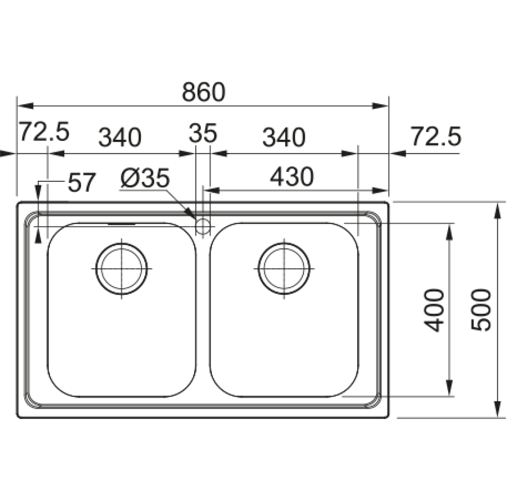101.0356.664 Chiuveta bucatarie Franke Smart SRX 620-86 slim, cu 2 cuve, 860x500mm, inox lucios -  Franke 101.0356.664 imagine 1