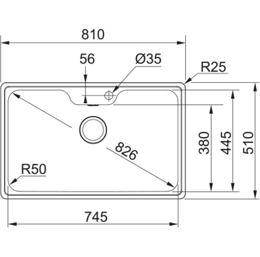 101.0693.352 Chiuveta bucatarie Franke Bell BCX 610-75, 810x510, inox -  Franke 101.0693.352  imagine 1