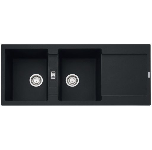 114.0630.884 Chiuveta bucatarie Franke Maris MRG 621 cu doua cuve, 1160x500mm, fragranite, Matte Black -  Franke 114.0630.884 imagine
