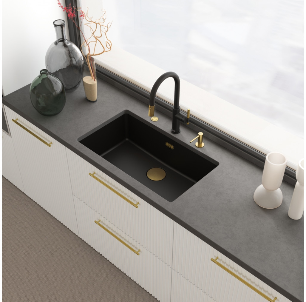 115.0747.673 Baterie Maris Stripes Dus Matte Black-Gold -  Franke 115.0747.673 imagine 1