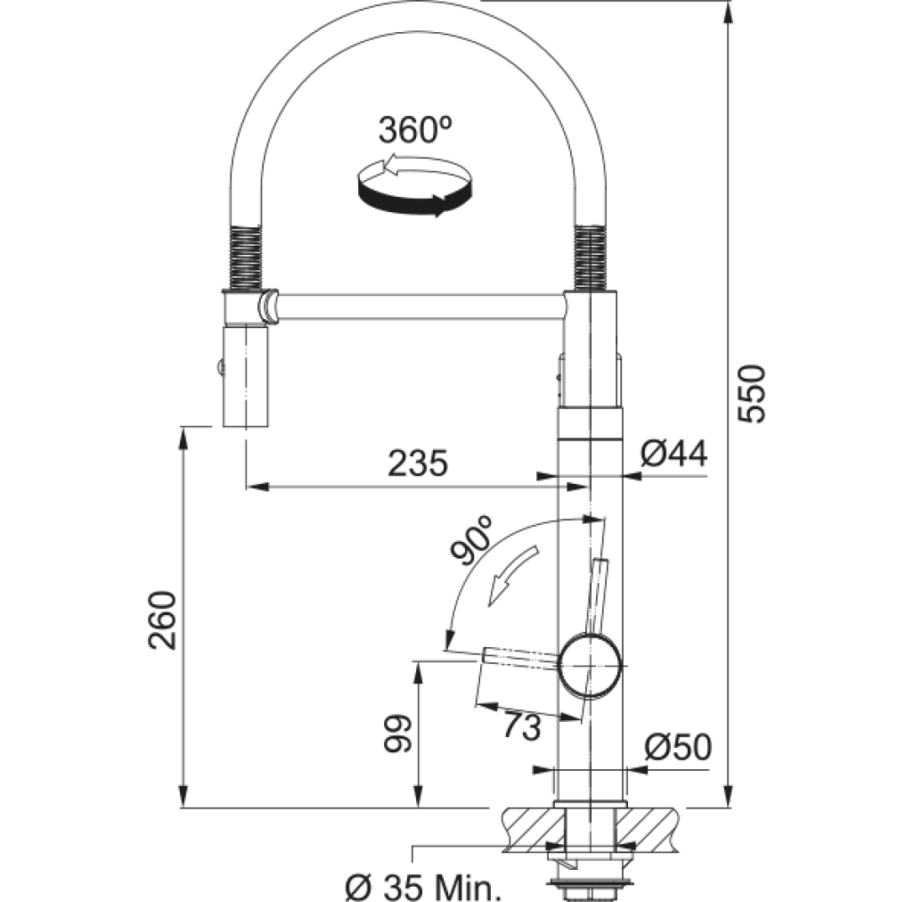120.0621.230 Baterie bucatarie Franke Vital Semi-Pro, pipa flexibila cu 2 jeturi, sistem filtrare integrat, Crom/Gun Metal -  Franke 120.0621.230  imagine 1