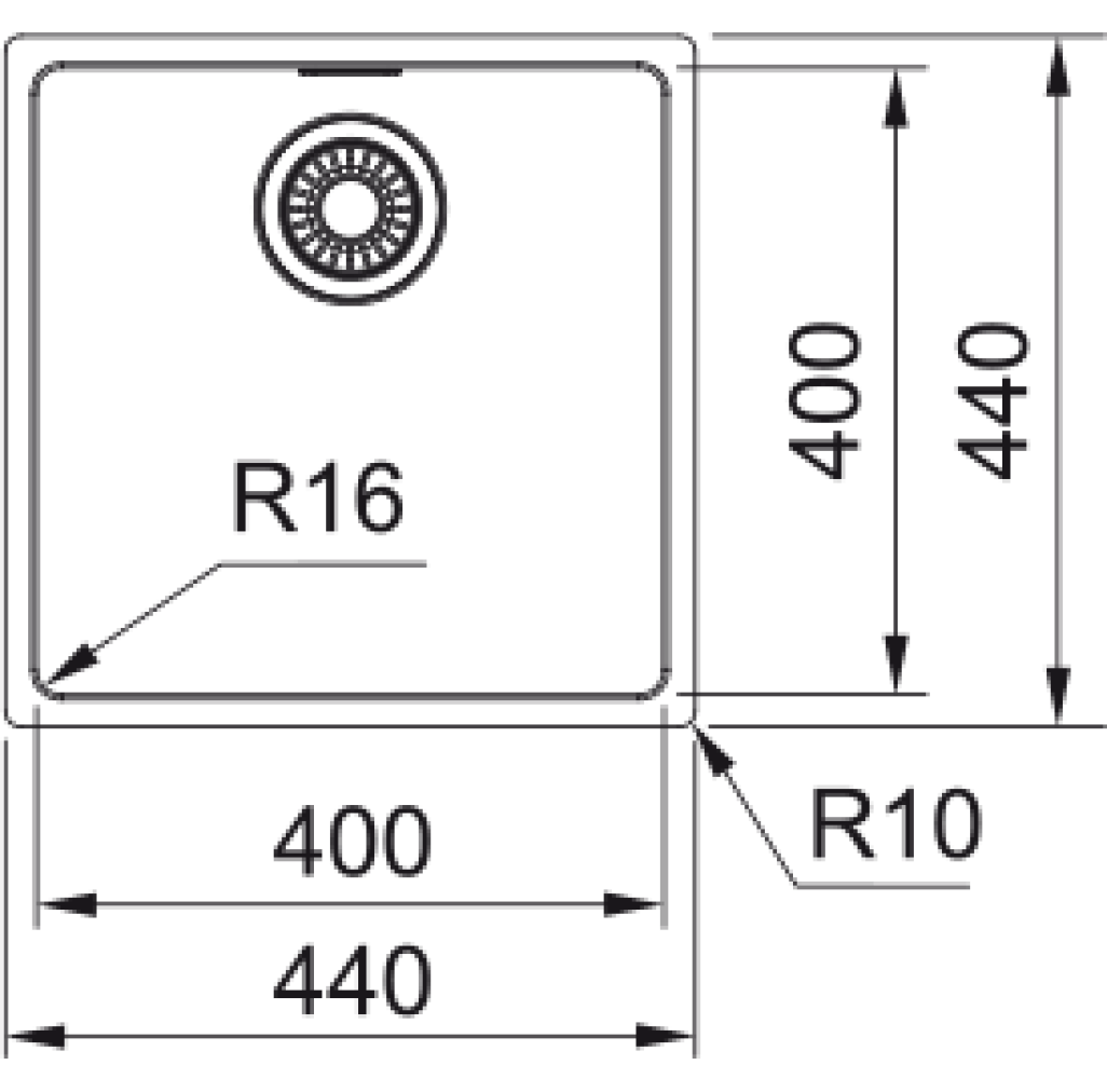 122.0525.224 Chiuveta bucatarie Franke Maris MRX 110-40 cu 1 cuva, 400x400mm, inox lucios -  Franke 122.0525.224  imagine 1