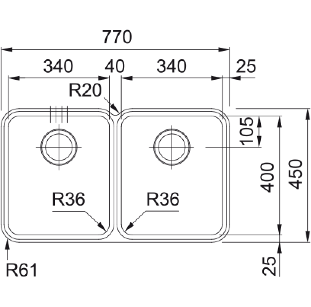 122.0536.341 Chiuveta Franke, 2 cuve, Aton ANX 120 Inox satinat -  Franke 122.0536.341 imagine 1