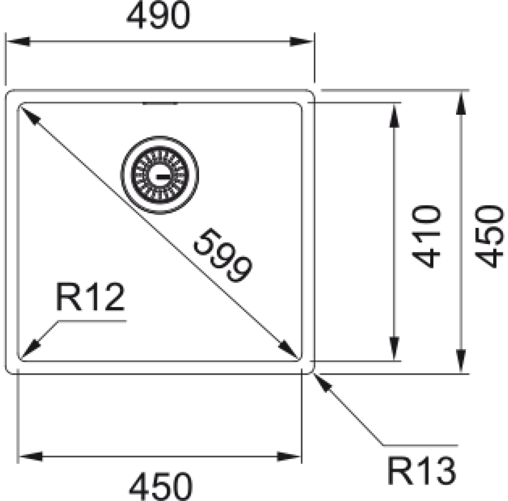 127.0369.250 Chiuveta bucatarie Franke Box BBX 210/110-45 cu 1 cuva, 450x410mm, ventil Premium, inox lucios -  Franke 127.0369.250 imagine 1
