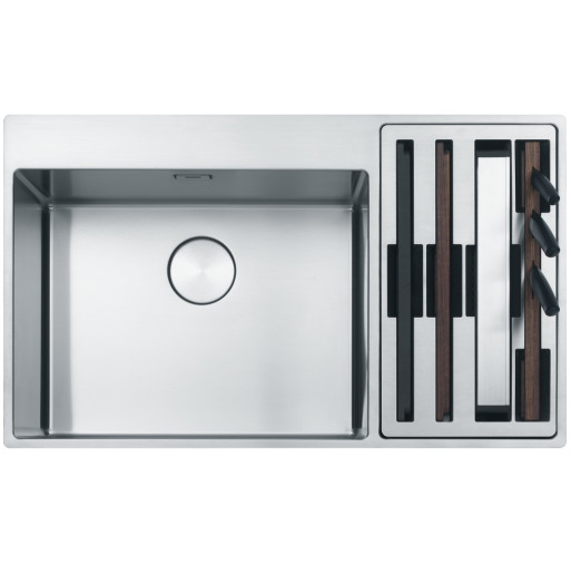 127.0538.259 Chiuveta Franke Box Center BWX 220-54-27 Inox Satinat, accesorii incluse, cuva accesorii dreapta  -  Franke 127.0538.259  imagine