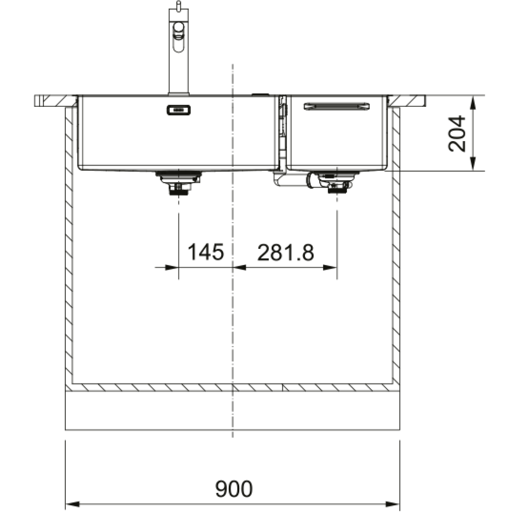 127.0538.259 Chiuveta Franke Box Center BWX 220-54-27 Inox Satinat, accesorii incluse, cuva accesorii dreapta  -  Franke 127.0538.259  imagine 1