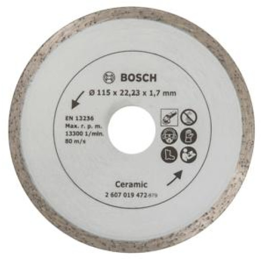 2607019472 Disc de tăiere diamantat pentru plăci ceramice Ø 115 mm  - ROBERT BOSCH 2607019472 imagine