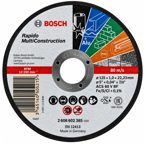 2608602385 Disc de tăiere drept Rapido Multi Construction  - ROBERT BOSCH 2608602385 imagine