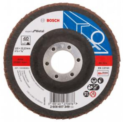 2608607349 Disc de şlefuire evantai X551, Expert for Metal în unghi, D 115, G 40 - ROBERT BOSCH 2608607349 imagine