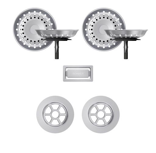 400052EDM Parti vizibile Schock pt chiuveta cu kit de scurgere manual GREN200 PRED150 Inox Periat -  SCHOCK 400052EDM imagine