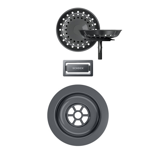 400054GUB Parti vizibile Schock pt chiuveta cu kit de scurgere manual KAIN100S-N100-N100L-N100XL KIRN100-N100L-N100XL LAHN100L-N100XL SIGN100XL Gunmetal -  SCHOCK 400054GUB imagine
