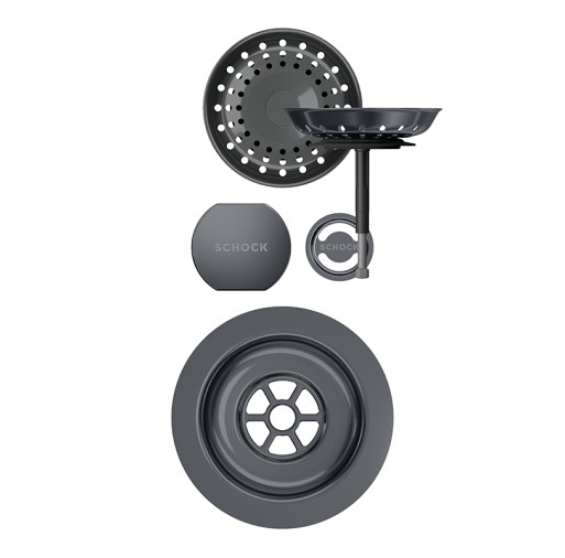 400061GUB Parti vizibile Schock pt chiuveta cu kit de scurgere automat MONN100S-N100 NEMN100S-N100 MANR100 TOLD100X GAXN100-N100L Gunmetal -  SCHOCK 400061GUB imagine