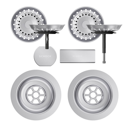 400067EDM Parti vizibile Schock pt chiuveta cu kit de scurgere automat HONN200 KALM175 SIGD150-D200 WATD150 Inox Periat -  SCHOCK 400067EDM imagine