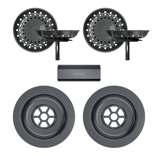 400070GUB Parti vizibile Schock pt chiuveta cu kit de scurgere manual MOND150 Gunmetal -  SCHOCK 400070GUB imagine