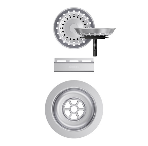 400076EDM Parti vizibile Schock pt chiuveta cu kit de scurgere manual SIGD100 WATD100 Inox Periat -  SCHOCK 400076EDM imagine