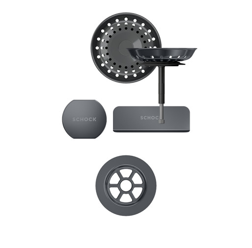400079GUB Parti vizibile Schock pt chiuveta cu kit de scurgere automat TIAD100-D100L-D100LS Gunmetal -  Schock 400079GUB imagine