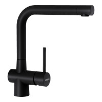 517000PURO Baterie bucatarie Schock Laios Cristadur Puro, aspect granit, cartus ceramic, negru intens 517000PURO imagine 28311