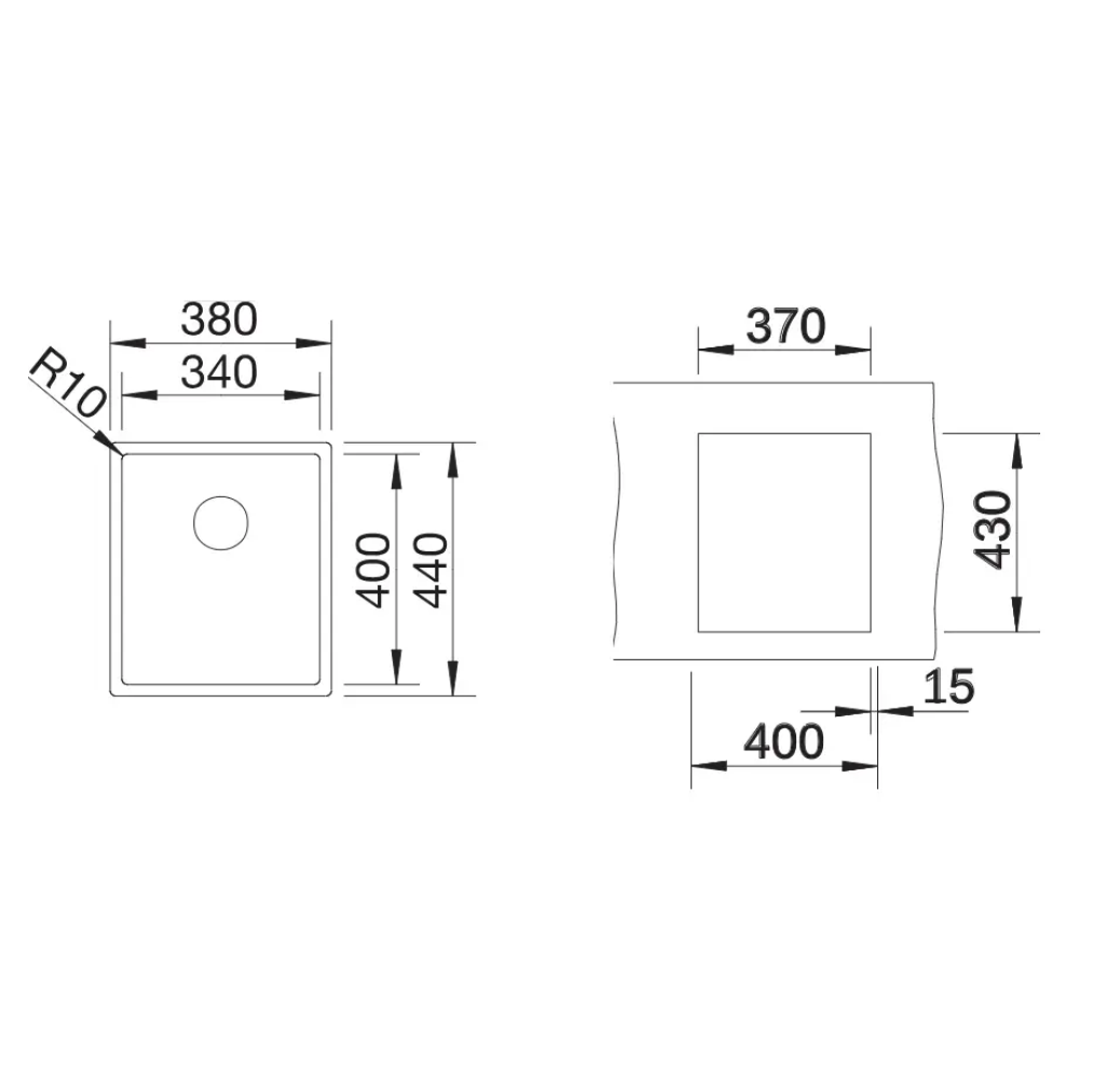 521570 Blanco Claron 340 - Chiuvetă, 38x44 cm, oțel inoxidabil -  Blanco 521570 imagine 1