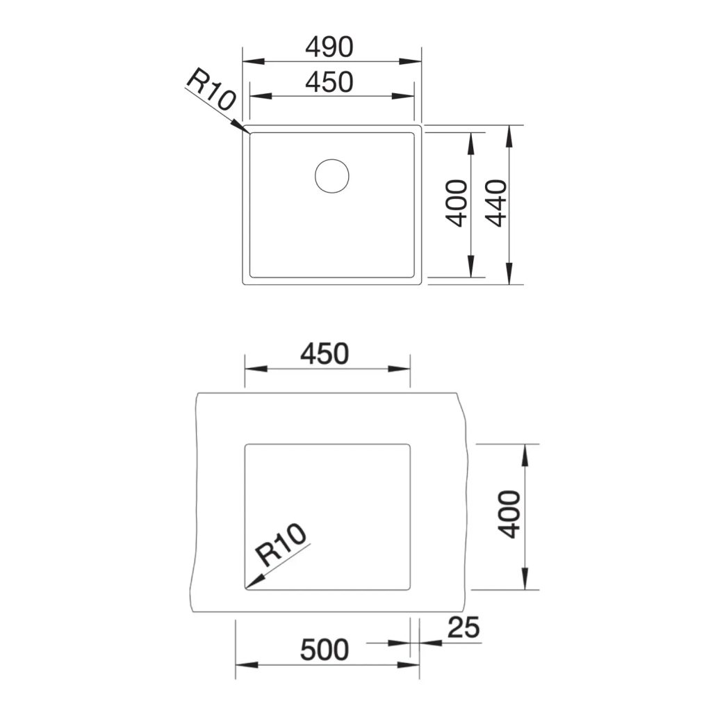 521575 Blanco Claron 450 - Chiuvetă, 49x44 cm, oțel inoxidabil -  Blanco 521575 imagine 1