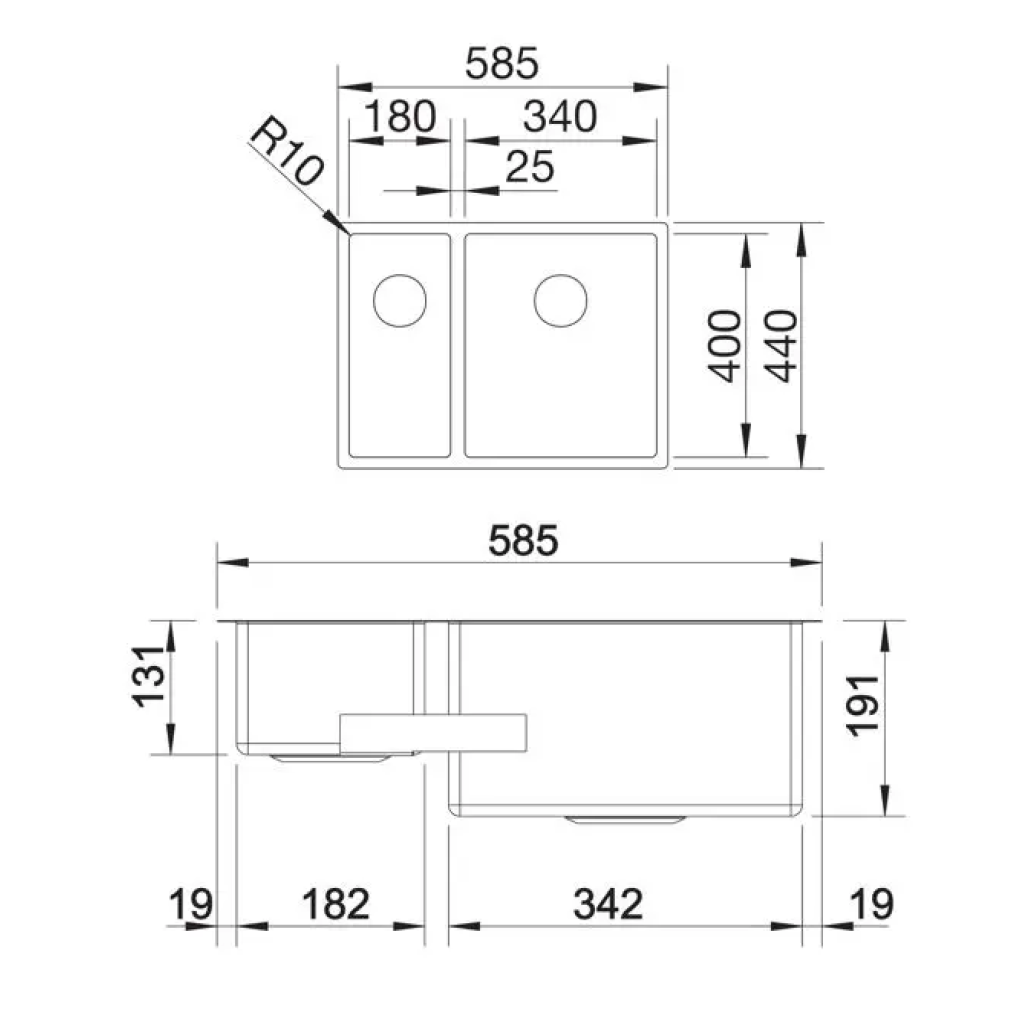 521608 Blanco Claron 340/180 - Chiuvetă, 59x44 cm, InFino, oțel inoxidabil -  Blanco 521608 imagine 1