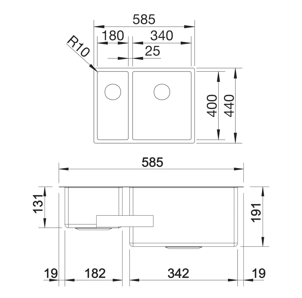 521610 Blanco Claron 340/180 - Chiuvetă 59x44 cm, oțel inoxidabil -  Blanco 521610 imagine 1