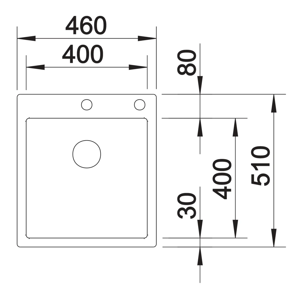 521632 Blanco Claron 400 - Chiuvetă, 46x51 cm, InFino, oțel inoxidabil -  Blanco 521632 imagine 1