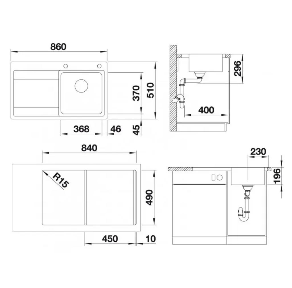 521658 Blanco Divon II - Chiuvetă, 86x51 cm, InFino, inox -  Blanco 521658 imagine 1