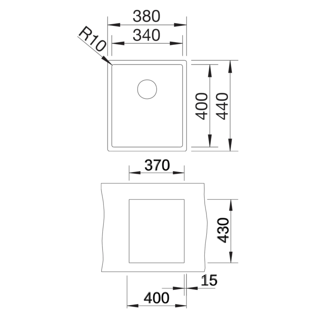 523388 Blanco Claron 340 - Chiuvetă 38x44 cm, oțel inoxidabil Durinox -  Blanco 523388 imagine 1