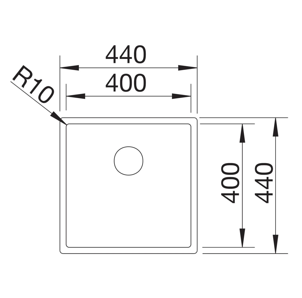 523389 Blanco Claron 400 - Chiuvetă, 44x44 cm, oțel inoxidabil Durinox -  Blanco 523389 imagine 1