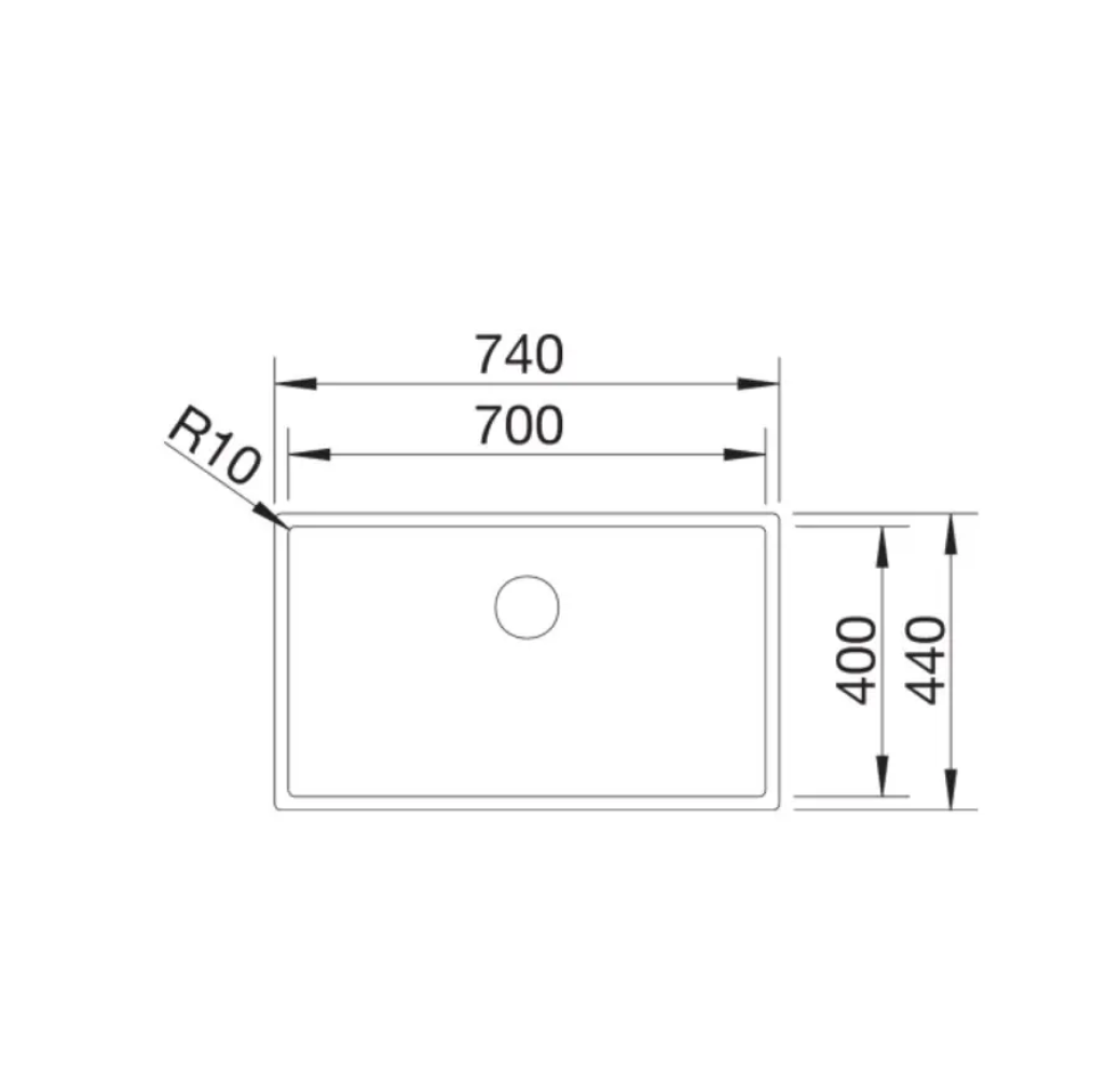 523391 Blanco Claron 700 - Chiuvetă, 74x44 cm, oțel inoxidabil Durinox -  Blanco 523391 imagine 1
