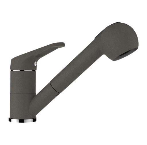 525120ASPH Baterie bucatarie Schock Cosmo Cristalite Asphalt cu cap extractibil, 2 tipuri de jet, aspect granit, cartus ceramic, gri asfalt -  SCHOCK 525120ASPH imagine