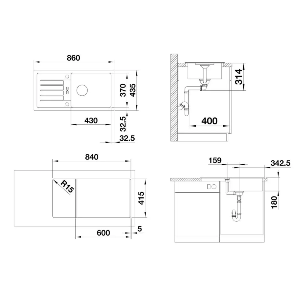 Blanco Favum XL 6 - Chiuvetă silgranit, 86x44 cm, alb pal 527084 527084 imagine 1