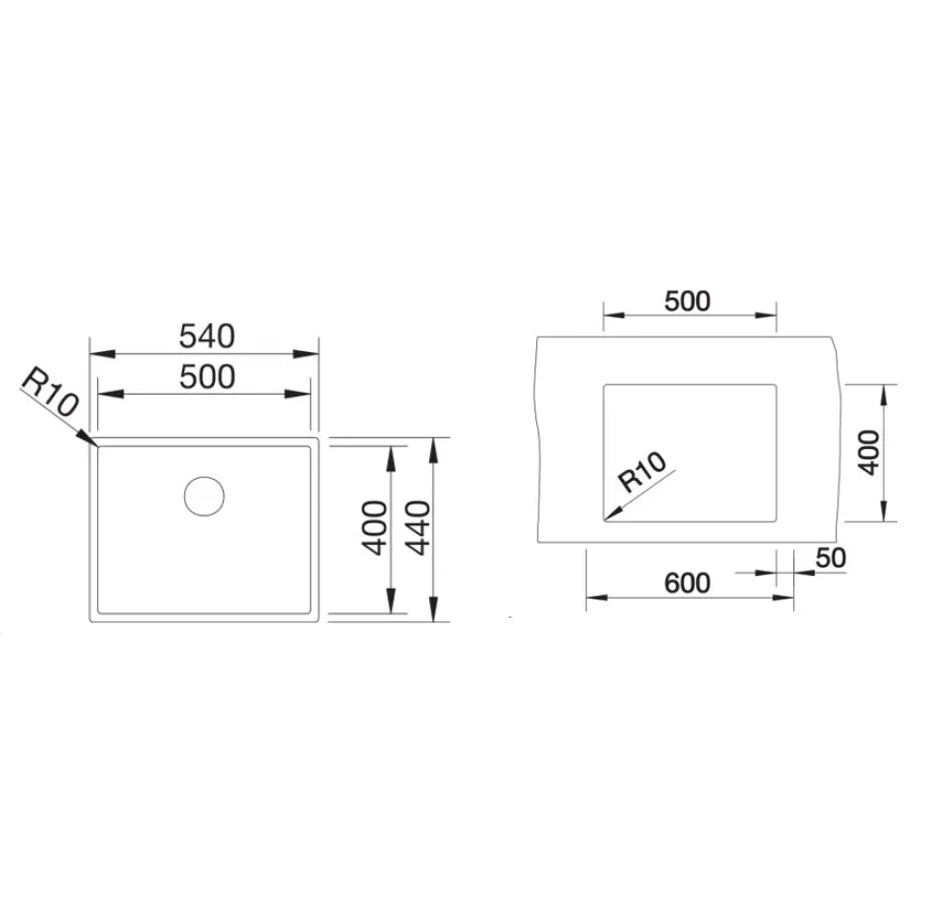 527834 Blanco Claron 500 - Chiuvetă, 50x40 cm, oțel închis la culoare -  Blanco 527834 imagine 1