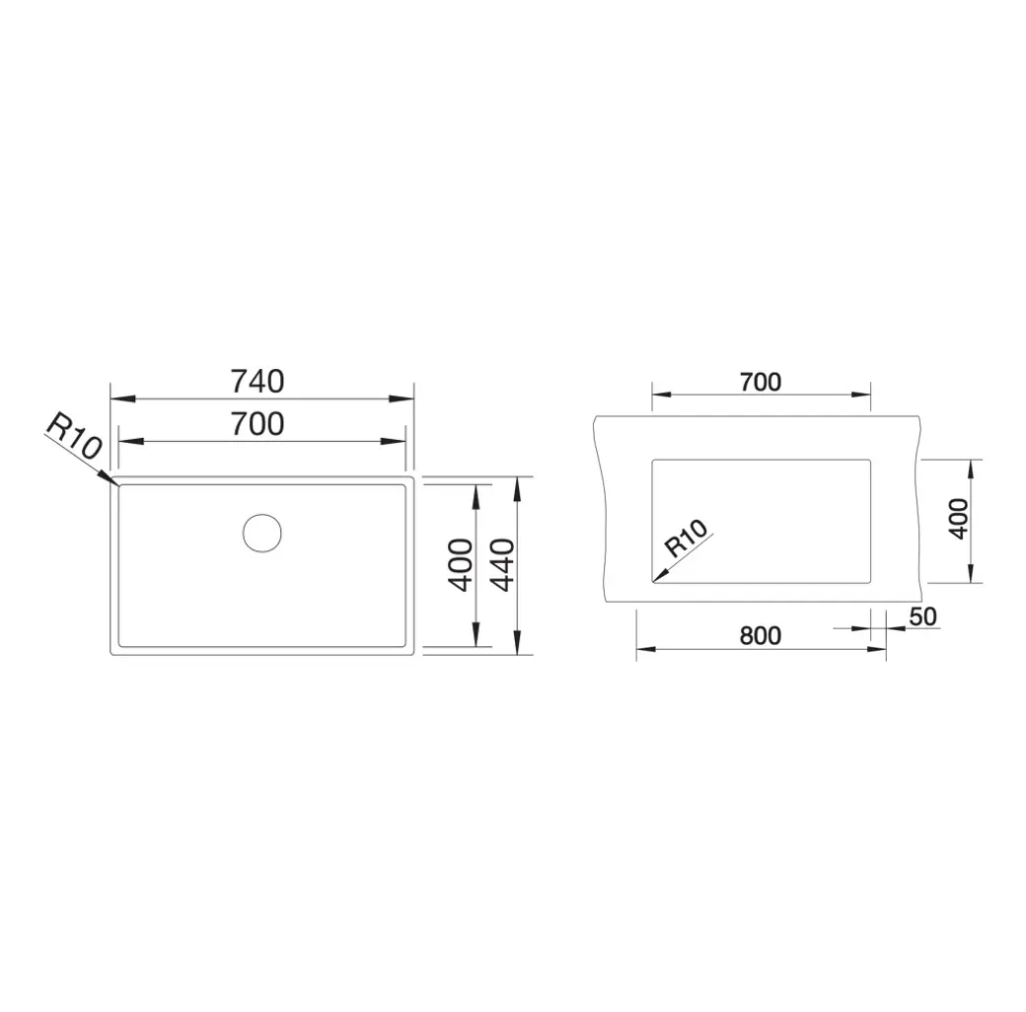 527835 Blanco Claron 700 - Chiuvetă, 70x40 cm, InFino, oțel închis la culoare -  Blanco 527835 imagine 1