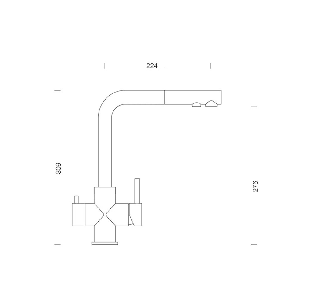 560120WGO Baterie bucatarie Schock Vitus White Gold cu cap extractibil, 3 cai, cartus ceramic -  Schock 560120WGO imagine 1