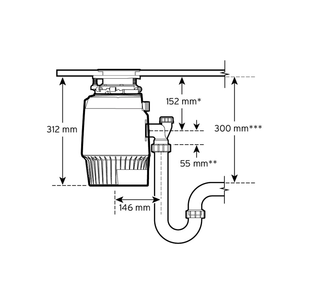 80376T-ISE Tocator de resturi alimentare Insinkerator Evolution Plus 1000 EC cu buton pneumatic 1.00 CP -  SCHOCK 80376T-ISE imagine 1