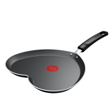 Tigaie de clătite în formă de inimă Tefal Pancake Day B0141002, 25 cm, înveliș antiaderent, indicator Thermo-Signal, baza Diffusion, roșu & negru B0141002  imagine 27177