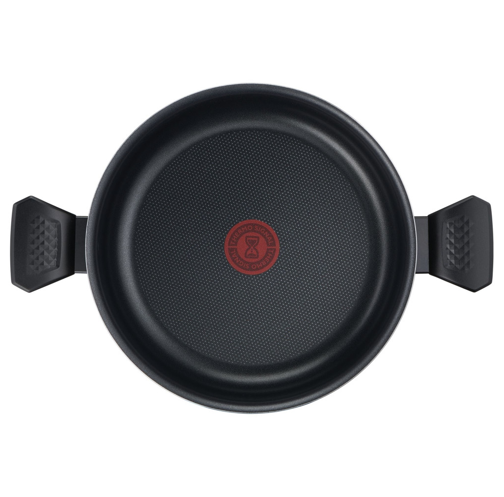 Oală cu capac Simply Clean B5674653, 24 cm, înveliș antiaderent 100% sigur, Thermo-Signal™, bază Diffusion+, 4.5 L, aluminiu, negru -  Tefal B5674653 imagine 1