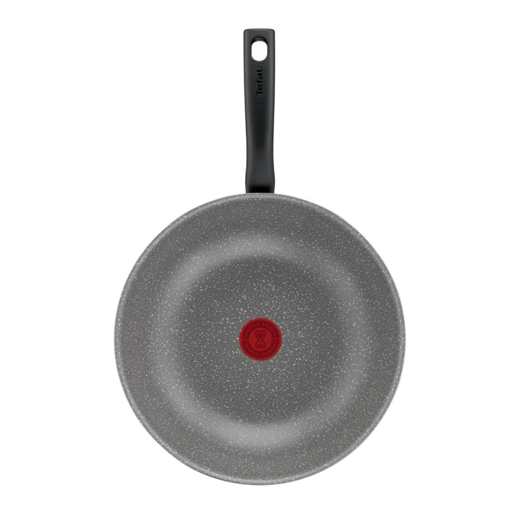Tigaie wok Tefal Cook Natural B5791902, 28 cm, invelis antiaderent Mineralia, indicator Thermo-Signal™, gri -  Tefal B5791902 imagine 1