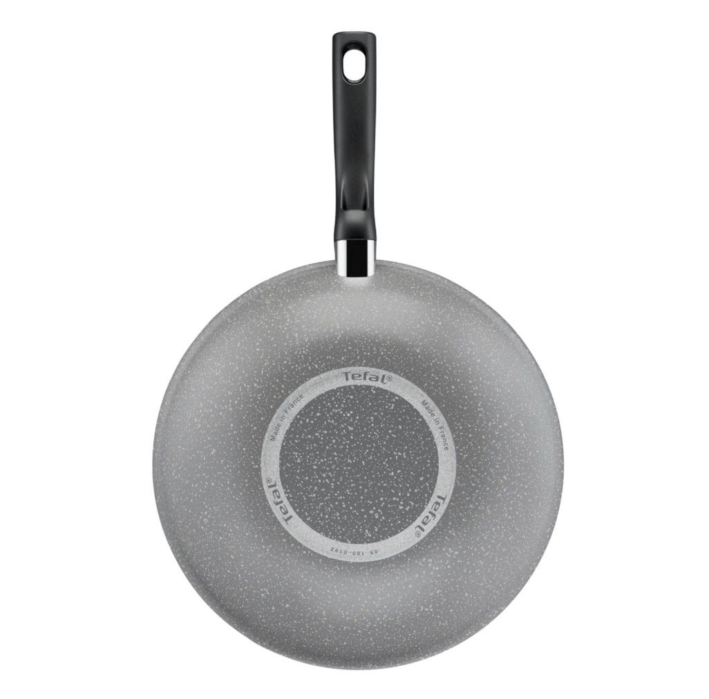Tigaie wok Tefal Cook Natural B5791902, 28 cm, invelis antiaderent Mineralia, indicator Thermo-Signal™, gri -  Tefal B5791902 imagine 1