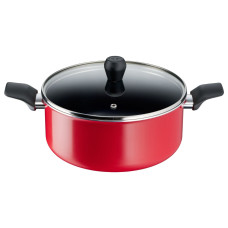 Oala cu capac Tefal Easy Series B5924602, 24 cm, 2.67 L, aluminiu, invelis antiaderent Titanium, indicator Thermo-Signal™, capac din sticla, margini gradate, rosu B5924602 imagine 27148