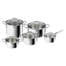 Set 10 piese Tefal Intuition B864SA74, cratiță cu mâner de 16 cm, cratițe și oale cu mânere 18/20/22/24 cm, oțel inoxidabil, inducție, 5 capace de sticlă B864SA74 imagine 27189