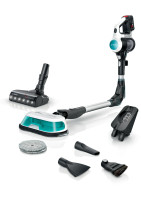 Aspirator vertical cu acumulatori 2 in1, cu funcție mop Unlimited 7 ProHygienic Bosch BCS71HYG2 Aqua Alb