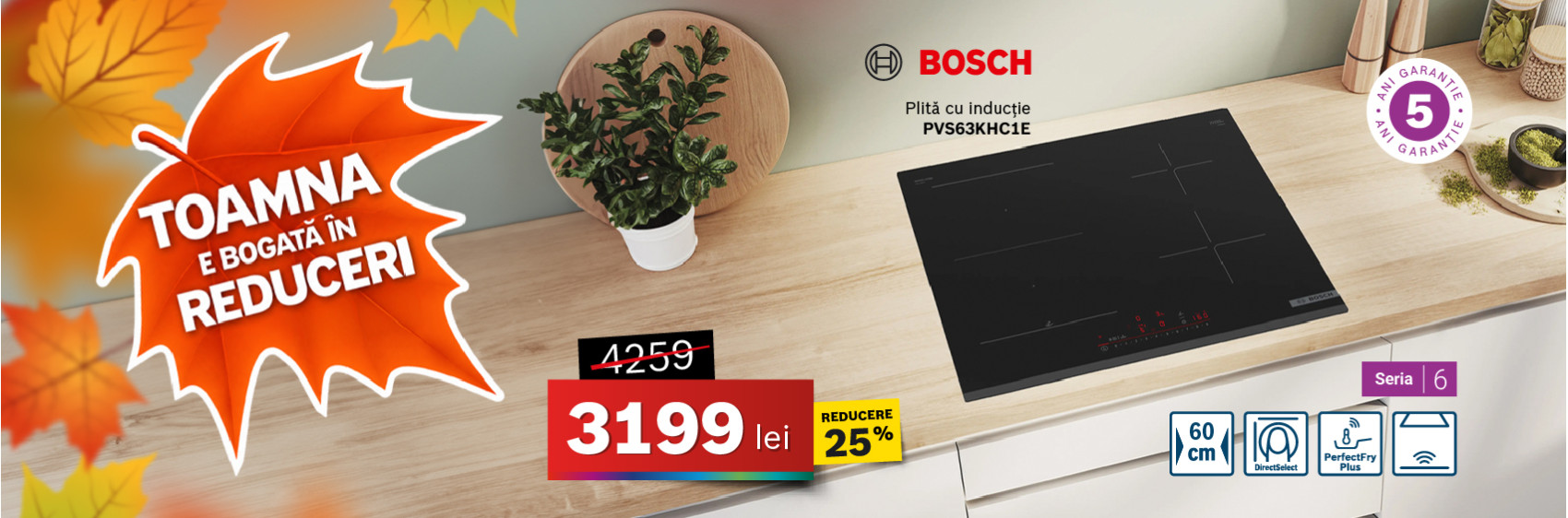 Plită cu inducție Bosch PVS63KHC1E, Seria 6