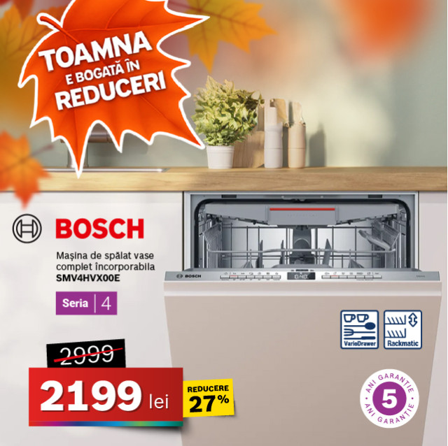 Mașină de spălat vase Bosch SMV4HVX00E,14 seturi